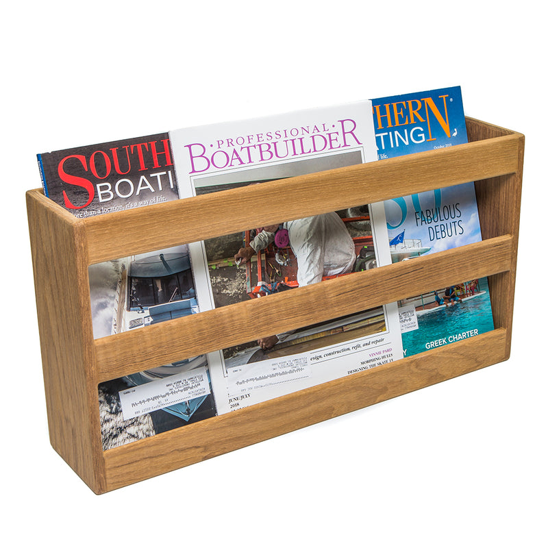 Whitecap Teak Double-Wide Magazine Rack