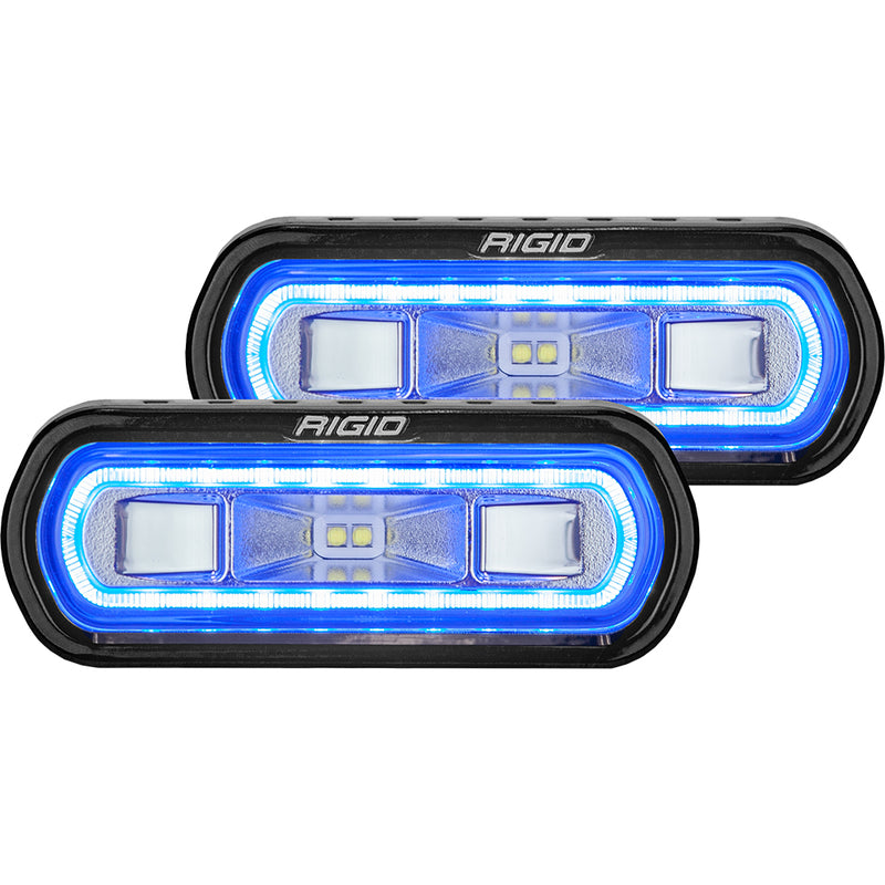 RIGID Industries SR-L Series Surface Mount Spreader Light - Black Housing - Blue Halo