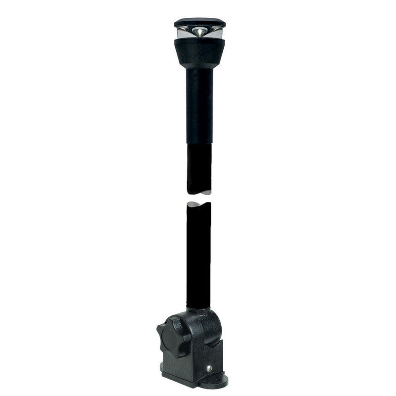 Aqua Signal Series 30 All-Round Black Fold-Down Deck Mount LED Light w/13.5" Mounting Arm - Black Housing