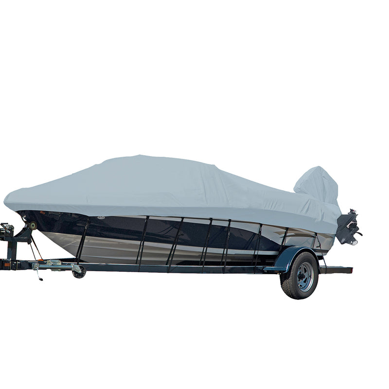 Carver Performance Poly-Guard Styled-to-Fit Boat Cover f/16.5' V-Hull Runabout Boats w/Windshield & Hand/Bow Rails - Grey