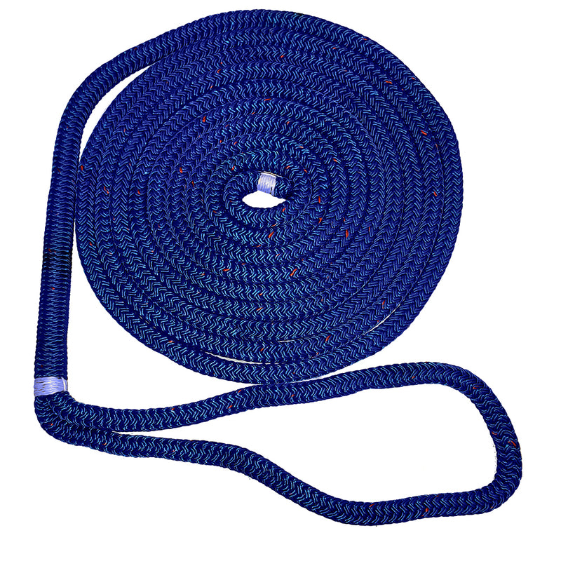 New England Ropes 3/4" X 50' Nylon Double Braid Dock Line - Blue w/Tracer