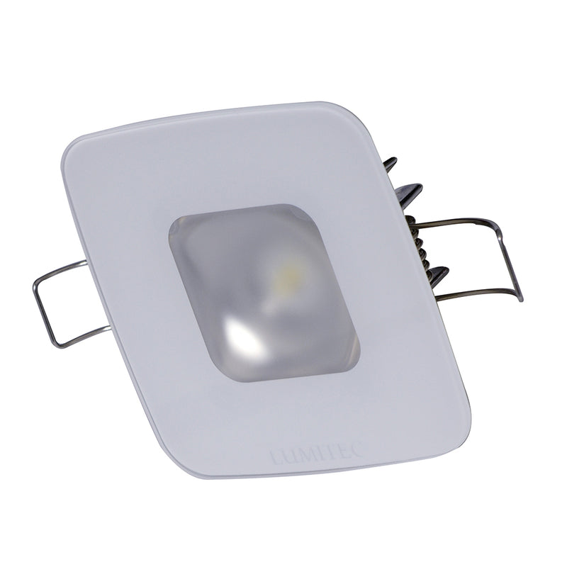 Lumitec Square Mirage Down Light - White Dimming, Red/Blue Non-Dimming - Glass Housing - No Bezel