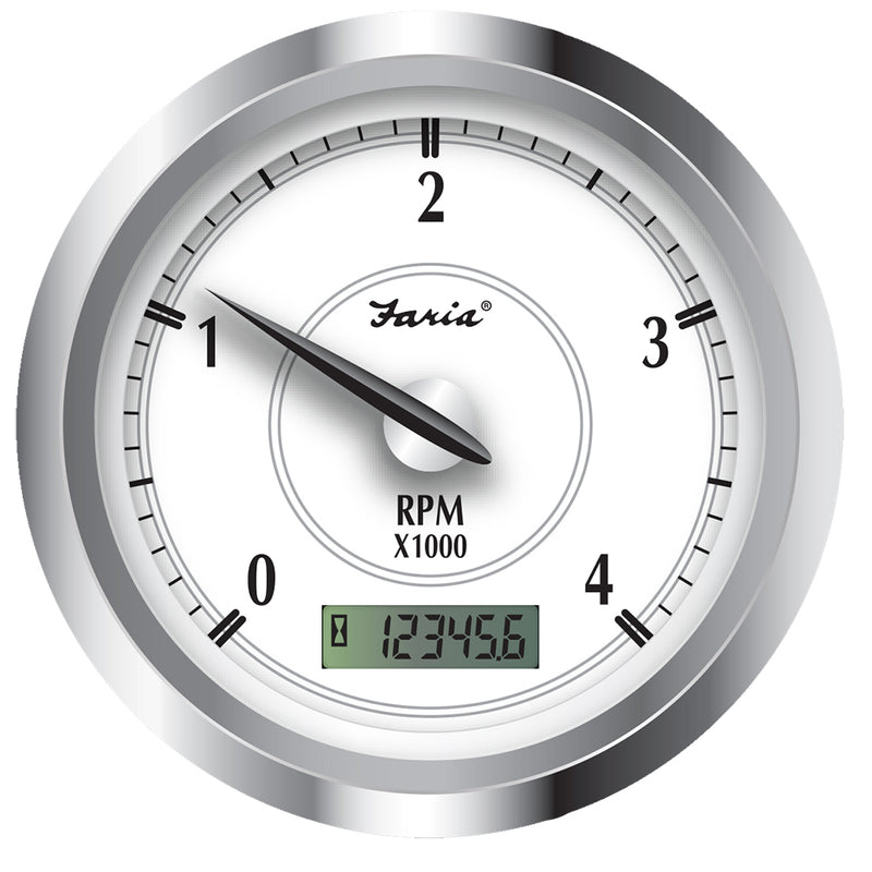 Faria Newport SS 4" Tachometer w/Hourmeter f/Diesel w/Magnetic Take Off - 4000 RPM
