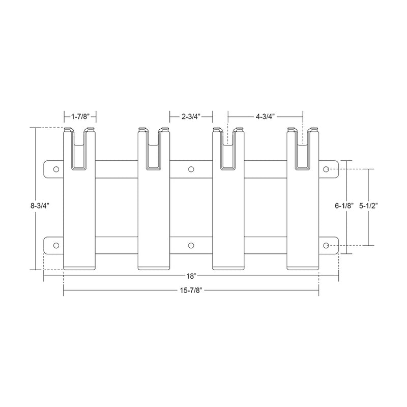 TACO Aluminum/Poly 4-Rod Rack Holder