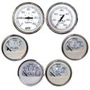 Faria Chesapeake White w/Stainless Steel Bezel Boxed Set of 6 - Speed, Tach, Fuel Level, Voltmeter, Water Temperature & Oil PSI