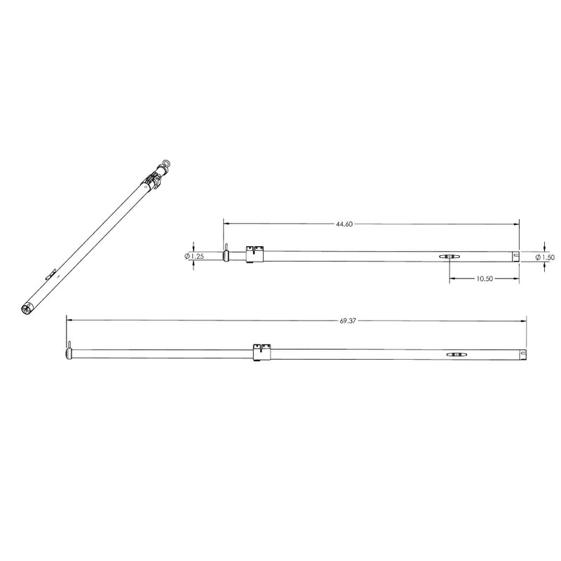 TACO Tele-Sun Aluminum Shade Pole w/Carry Bag