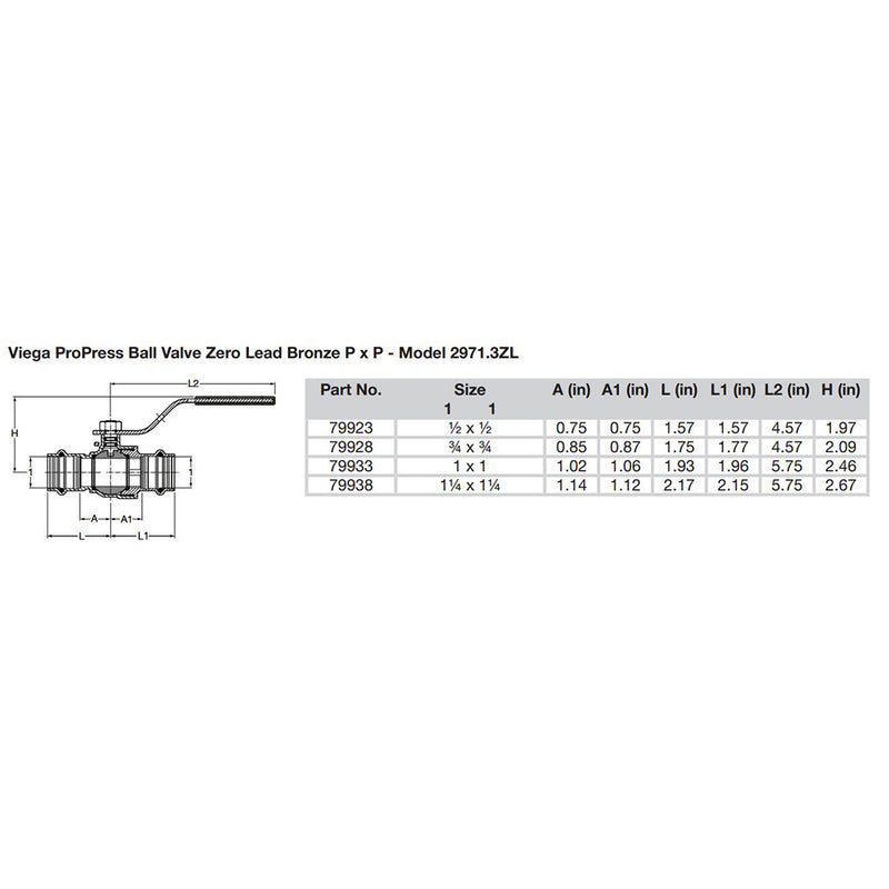 Viega ProPress 1" Zero Lead Bronze Ball Valve w/Stainless Stem - Double Press Connection - Smart Connect Technology