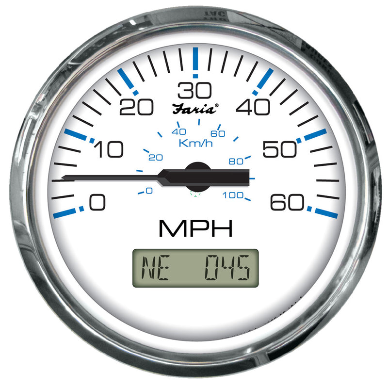 Faria Chesapeake White SS 4" Speedometer - 60MPH (GPS)
