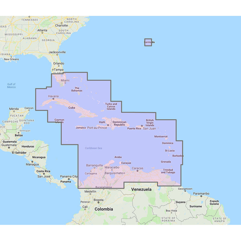 Furuno Bahamas, Caribbean & Bermuda - Vector Chart, 3D Data & Standard Resolution Satellite Photos - Unlock Code