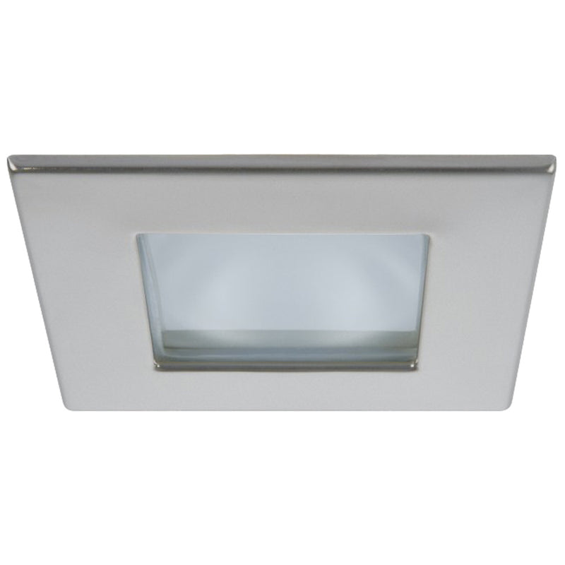 Quick Marina XP Downlight LED - 4W, IP66, Screw Mounted - Square Satin Bezel, Square Warm White Light