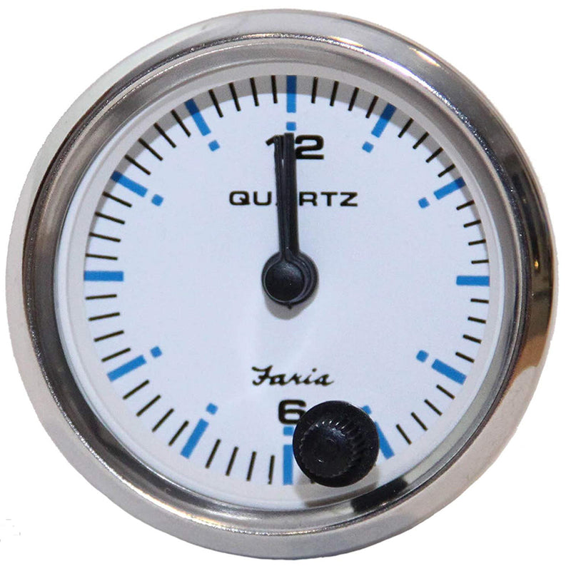 Faria Chesapeake White SS 2" Quartz Analog Clock