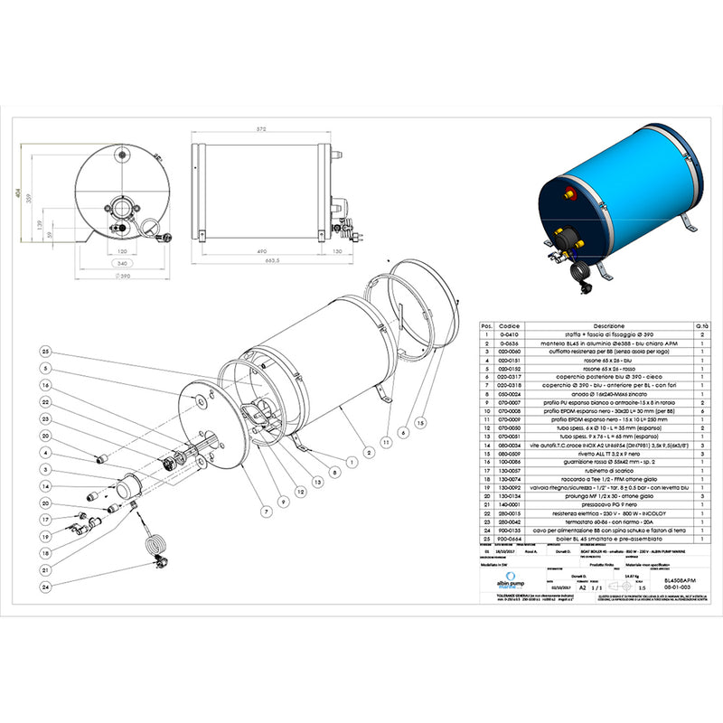 Albin Pump Marine Premium Water Heater 12G - 120V