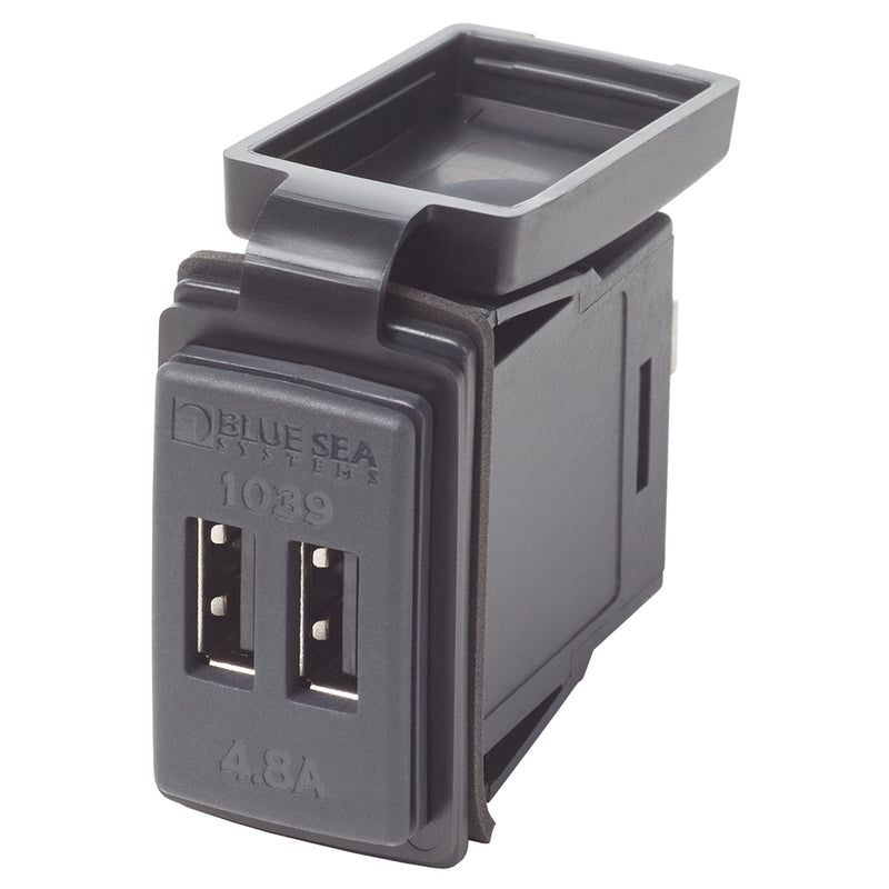 Blue Sea Dual USB Charger - 24V Contura Mount