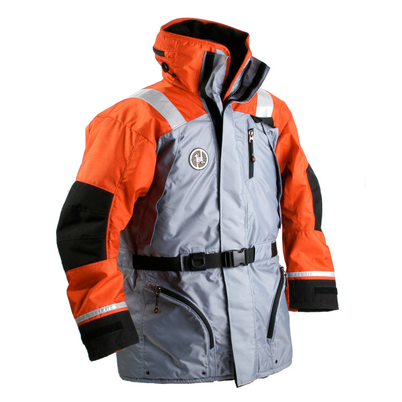 First Watch AC-1100 Flotation Coat - Orange/Grey - Large