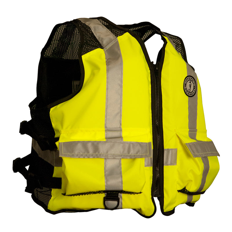 Mustang High Visibility Industrial Mesh Vest - Yellow/Black - 4XL-5XL