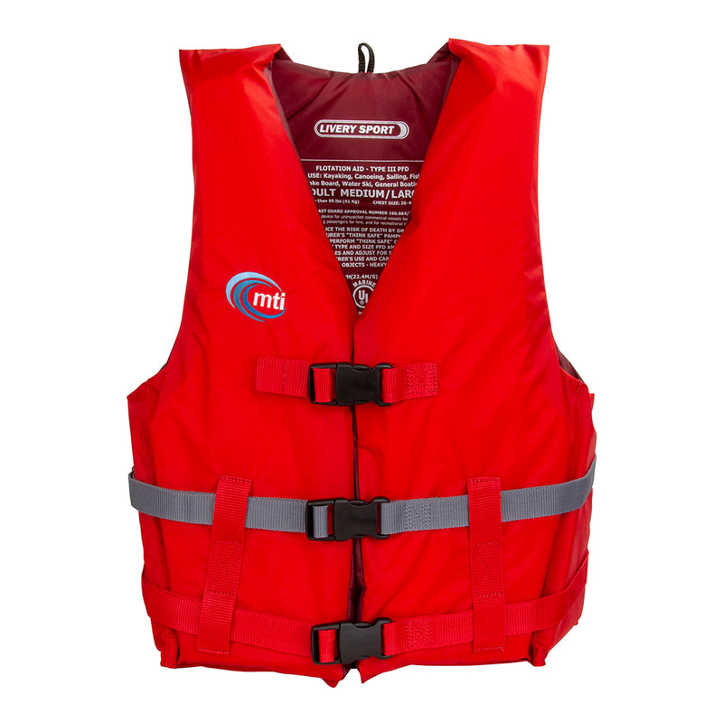 MTI Livery Sport Life Jacket - Red/Dark Gray - Medium/Large