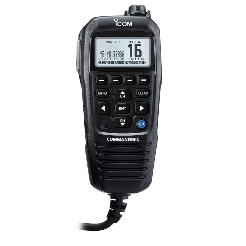 Icom COMMANDMICIV™ w/White Blacklit LCD - Black