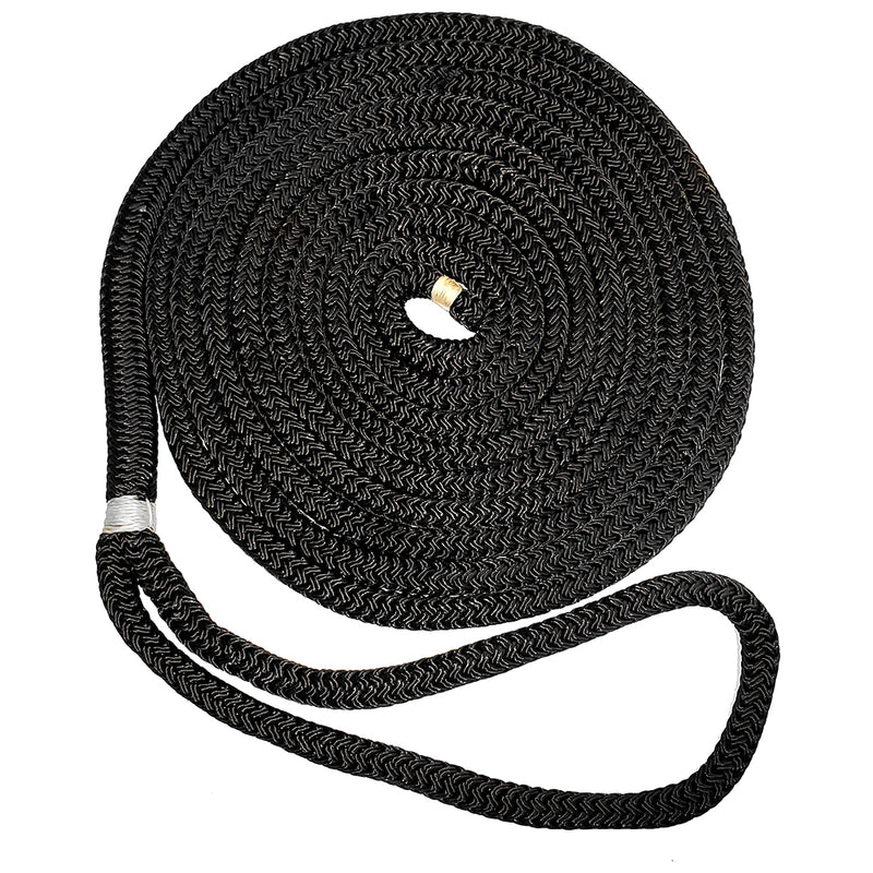 New England Ropes 3/8" X 15' Nylon Double Braid Dock Line - Black