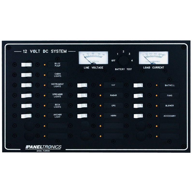 Paneltronics Standard DC 20 Position Breaker Panel & Meter