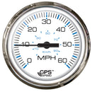Faria 4" Chesepeake White SS Studded Speedometer - 60MPH (GPS)