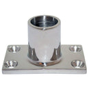 Whitecap 7/8" O.D. 90° Rectangle Base SS Rail Fitting