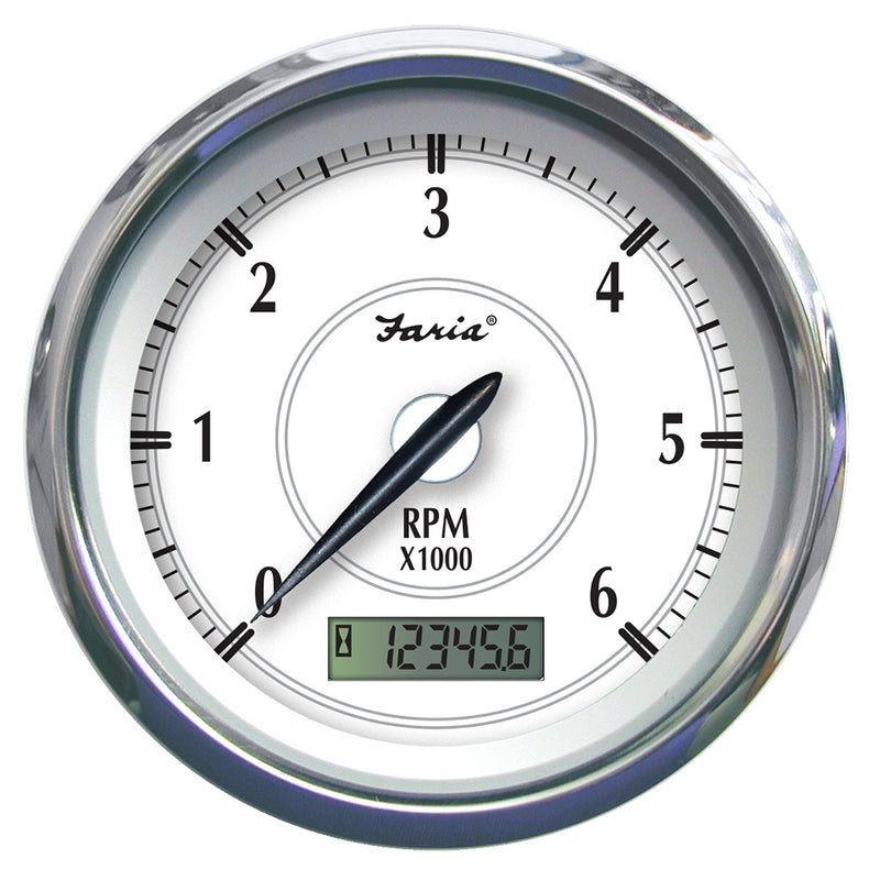 Faria Newport SS 4" Tachometer w/Hourmeter f/Gas Outboard - 7000 RPM