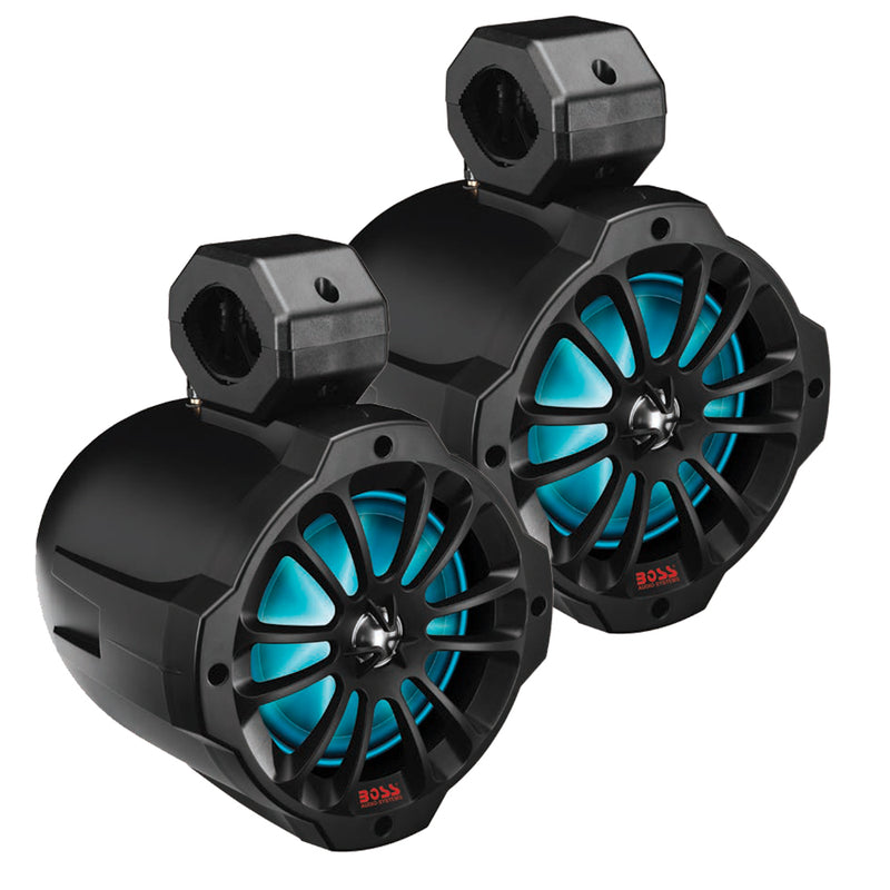 Boss Audio 6.5" Amplified Wake Tower Multi-Color Illuminated Speakers - Black
