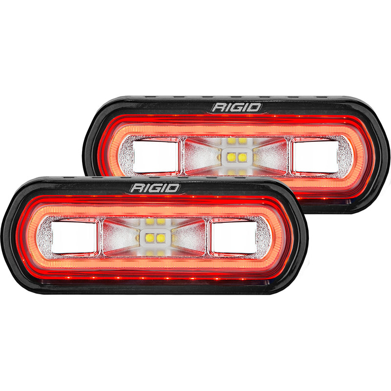 RIGID Industries SR-L Series Surface Mount Spreader Light - Black Housing - Red Halo