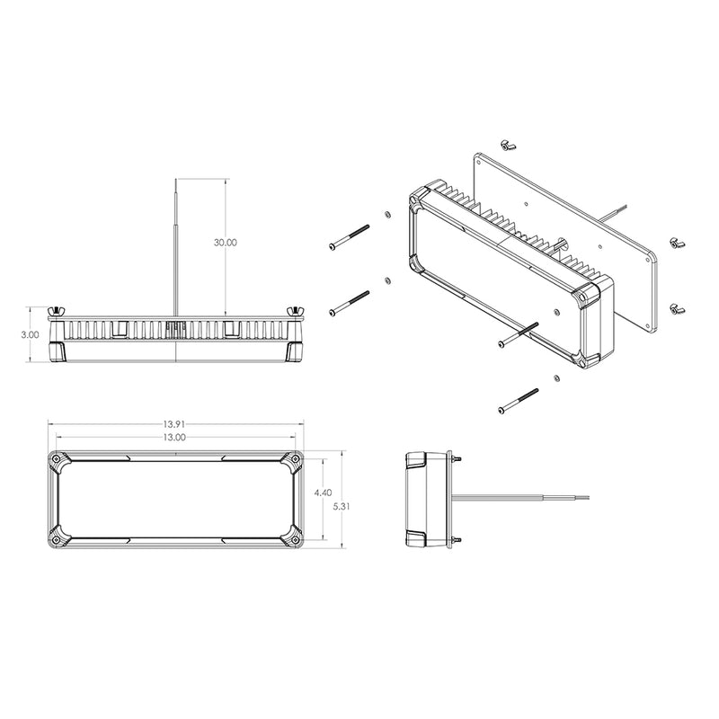 Lumitec Maxillume tr150 LED Flood Light - Surface Mount