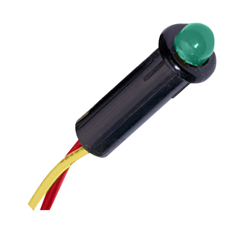 Paneltronics LED Indicator Light - Green - 12-14 VDC - 1/4"