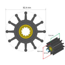 Albin Pump Premium Impeller Kit 82.4 x 20 x 73.4mm - 12 Blade - Spline Insert