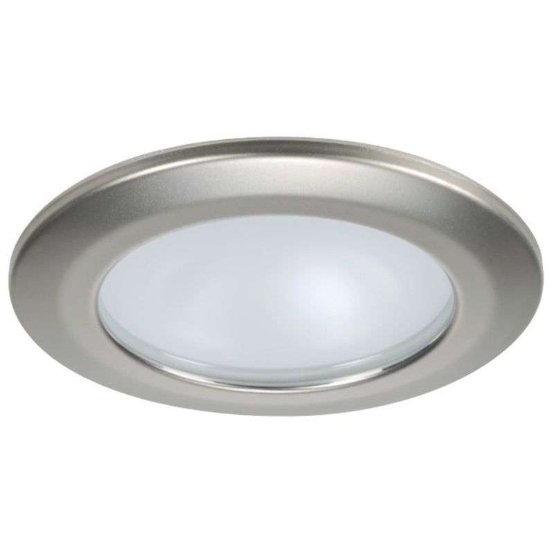 Quick Kor XP Downlight LED - 4W, IP66, Screw Mounted - Round Satin Bezel, Round Warm White Light