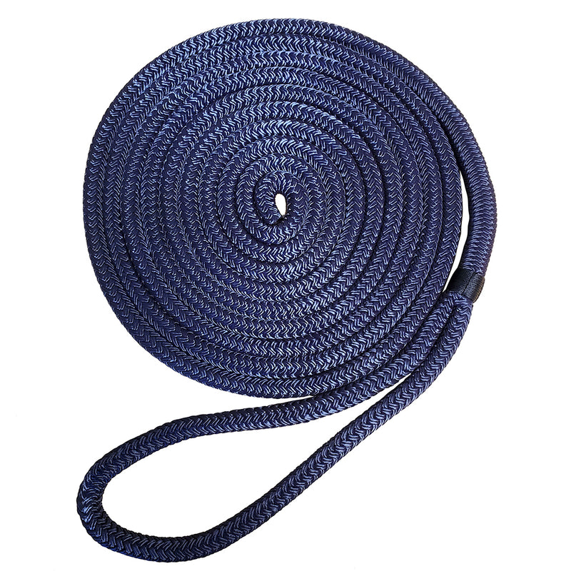 Robline Premium Nylon Double Braid Dock Line - 3/8" x 15' - Navy Blue