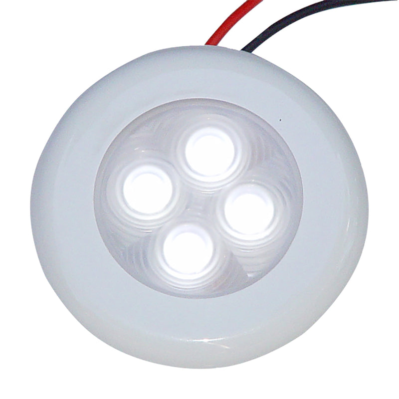 Aqua Signal Bogota 4 LED Round Light - White LED w/White Plastic/Optional Chrome Housing