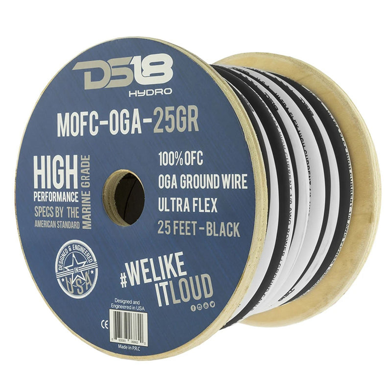 DS18 HYDRO Marine Grade OFC Ground Wire 0 GA - 25' Roll