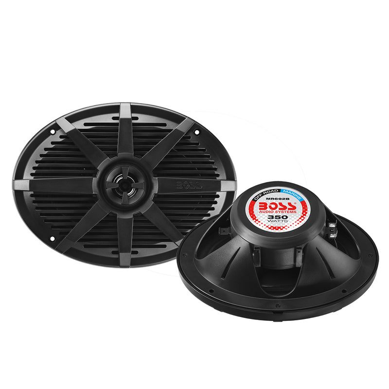 Boss Audio MR692B 6" x 9" 2-Way 350W Marine Full Range Speaker - Black - Pair