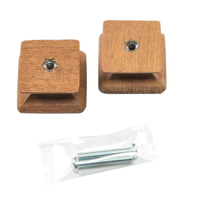 Whitecap Teak Square Drawer Knob - 1-1/8" - 2 Pack