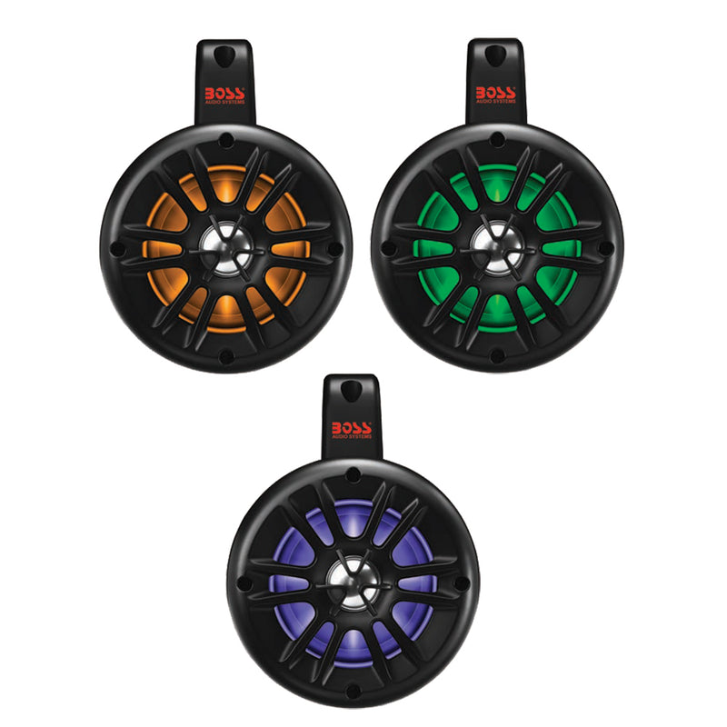 Boss Audio 4" Amplified Wake Tower Multi-Color Illuminated Speakers - Black