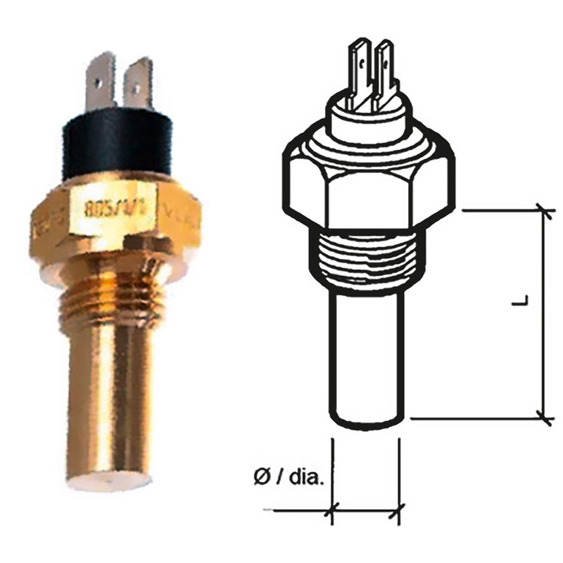 Veratron Engine Oil Temperature Sensor - Dual Pole, Spade Term - 50-150°C/120-300°F - 6/24V - 5/8" - UNF-2A Thread