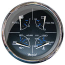 Faria 5" Multifunction Gauge Chesapeake Black w/Stainless Steel - Fuel, Oil (PSI), Water Temp & Voltmeter