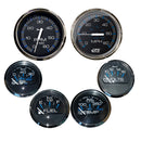 Faria Box Set of 6 Gauges - Speed, Tach, Fuel Level, Voltmeter, Water, Temp & Oil PSI - Chesapeake Black w/Stainless Steel Bezel