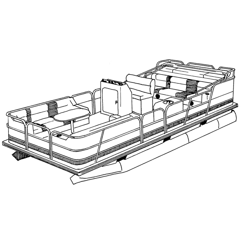 Carver Performance Poly-Guard Styled-to-Fit Boat Cover f/20.5' Pontoons w/Bimini Top & Rails - Grey