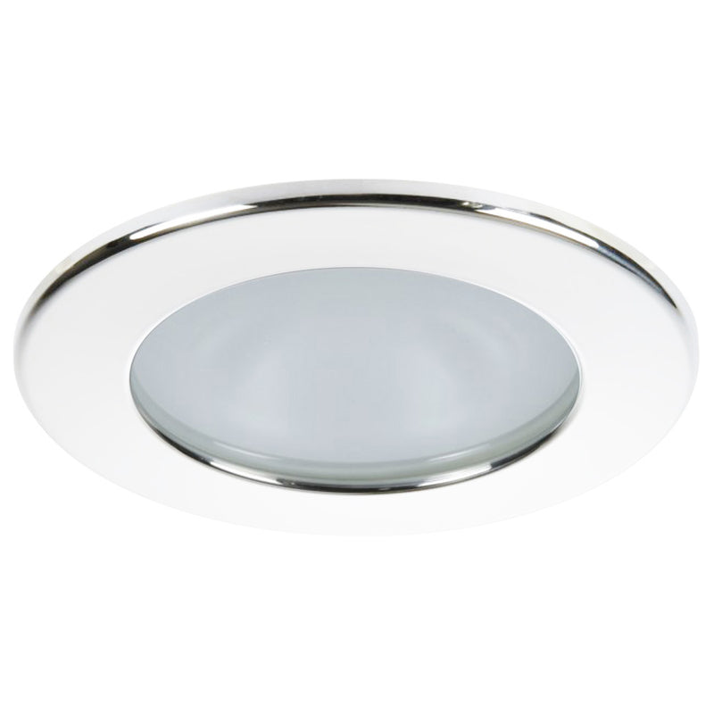 Quick Kai XP Downlight LED - 6W, IP66, Spring Mounted - Round White Bezel, Round Warm White Light