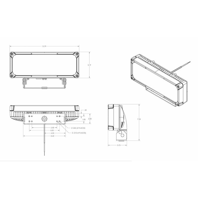 Lumitec Maxillume tr150 LED Spot Light - Trunnion Mount