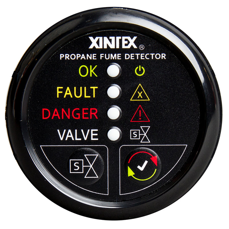 Xintex Propane Fume Detector w/Automatic Shut-Off & Plastic Sensor - No Solenoid Valve - Black Bezel Display