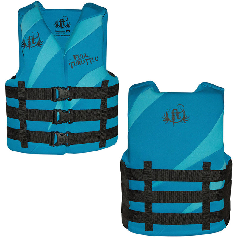 Full Throttle Rapid Dry PFD - Adult L/XL - Aqua/Blue