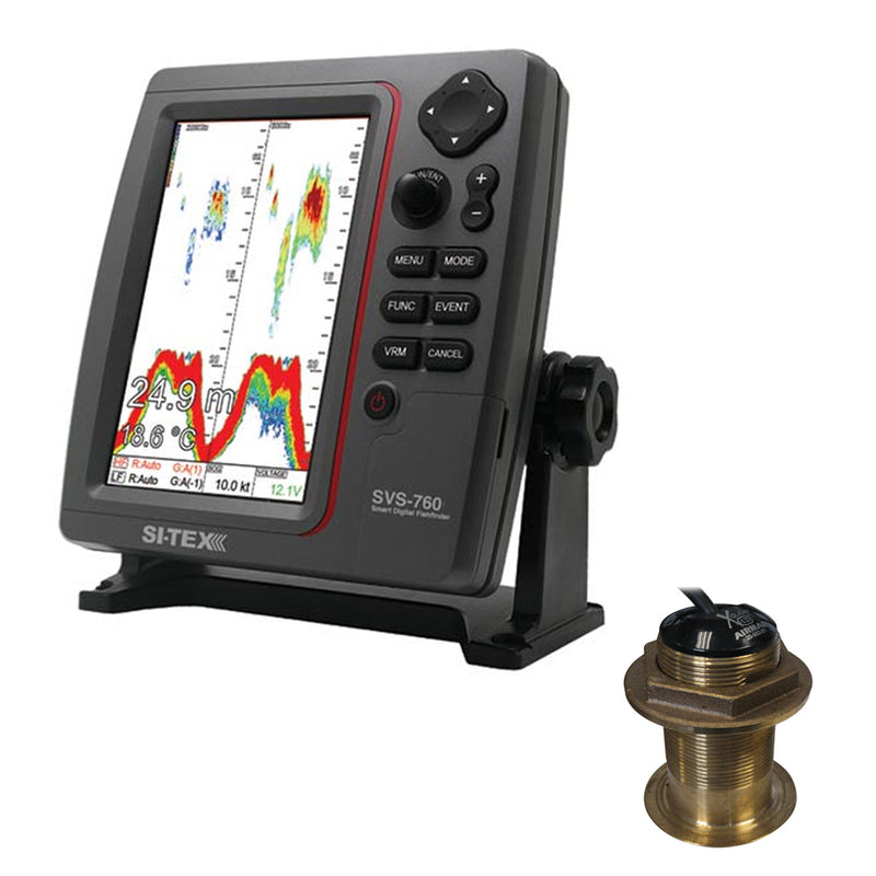 SI-TEX SVS-760 Dual Frequency Sounder 600W Kit w/Bronze 12 Degree Transducer