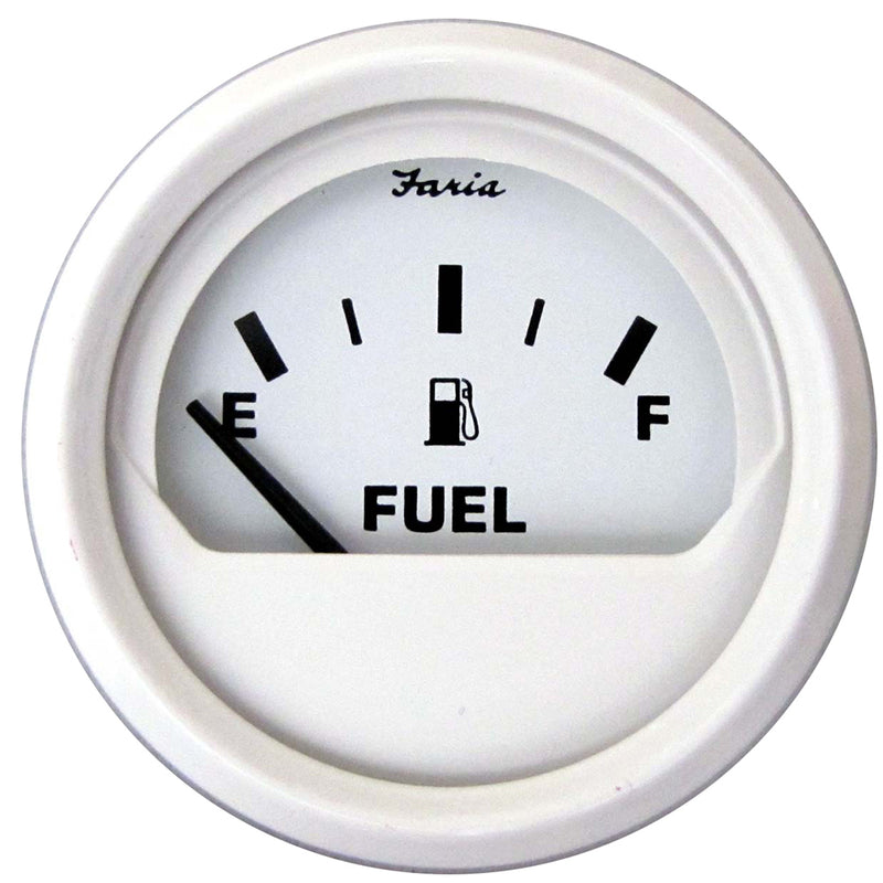 Faria 2" Fuel Level Gauge (E-1/2-F) - White
