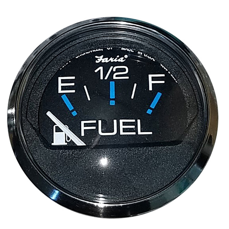 Faria Chesapeake Black SS 2" Fuel Level Gauge (E-1/2-F)