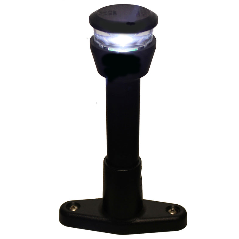 Aqua Signal Series 30 All-Round Deck Mount Light - White LED w/5.3" Mounting Arm - Black Housing